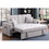 Cody II 69.5"W Light Gray Woven Fabric Convertible Sleeper Loveseat with Cup Holder, Charging Ports, Side Pocket, and Pocket Coil Seating B061S00850