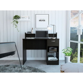 Portland 2-Shelf 1-Drawer Writing Desk Black B062111633
