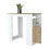 Aurora Kitchen Island with Open Compartment and Cabinet in White and Macadamia B062111733