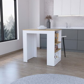 Highlands Kitchen Island with Storage Base in Black and Ibiza Marble B062111734
