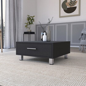 Lombard 1-Drawer Rectangle Coffee Table Black Wengue B06280212