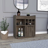 Whitlock 6-Bottle 2-Shelf Bar Cabinet Dark Walnut B06280241