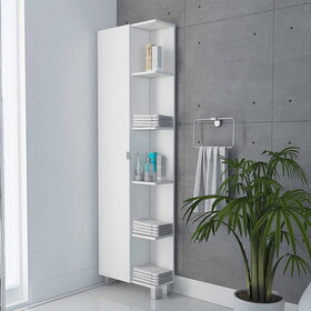 Portland 5-Shelf Linen Cabinet White B06280253