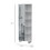 Portland 5-Shelf Linen Cabinet with Mirror White B06280256