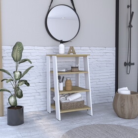 Nashua 4-Shelf Linen Cabinet Light Oak and White B06280362