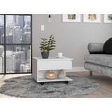 Peterson 1-Drawer 1-Shelf Lift Top Coffee Table White B06280370