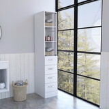 Haniger 3-Drawer 3-Shelf Linen Cabinet White B06280383
