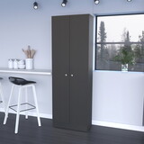 Buxton Rectangle 2-Door Storage Tall Cabinet Black Wengue B06280486