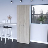 Buxton Rectangle 2-Door Storage Tall Cabinet Light Grey B06280487