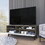 New Haven 2-Drawer 3-Shelf TV Stand Dark Walnut and White B06280718