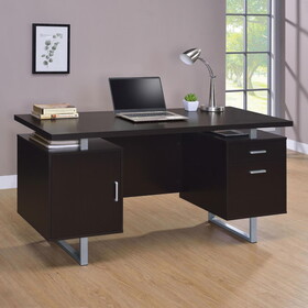 Mendecino Cappuccino 2-drawer Floating Top Office Desk B062P145425