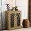 Saratoga Golden Oak and Black Mesh Door Accent Cabinet B062P145428