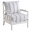 Penelopina White and Navy Upholstered Stripe Accent Chair B062P145435