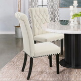 Nantucket Beige Tufted Side Chairs (Set of 2) B062P145439