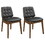 Charles Black and Natural Walnut Tufted Back Side Chairs (Set of 2) B062P145448