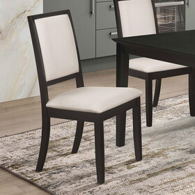 Hayle Cream and Black Upholstered Side Chairs (Set of 2) B062P145454