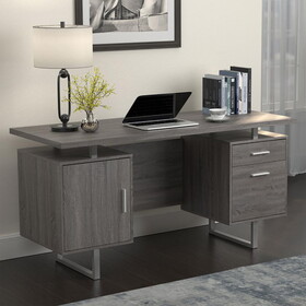 Mendecino Weathered Grey 2-drawer Floating Top Office Desk B062P145457