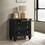 Grace Black 3-drawer Nightstand with Pull Out Tray B062P145467