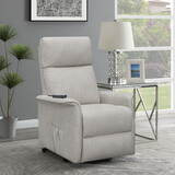 Harvey Beige Upholstered Power Lift Recliner with Wired Remote B062P145469