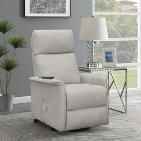 Harvey Beige Upholstered Power Lift Recliner with Wired Remote B062P145469