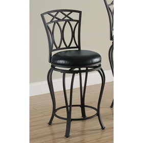 Grigny Black Swivel Counter Height Stool with Upholstered Seat B062P145516