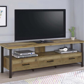 Gerrig Weathered Pine 3-drawer TV Console B062P145541