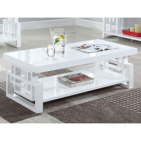 Naomi High Glossy White Rectangular Coffee Table B062P145542