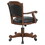 Luisa Black and Tobacco Upholstered Game Chair with Casters B062P145543