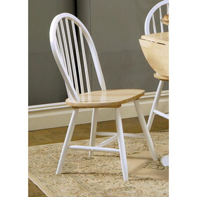 Framington Natural Brown and White Spindle Back Side Chairs (Set of 4) B062P145549