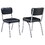 Farwest Black and Chrome Upholstered Side Chairs (Set of 2) B062P145561