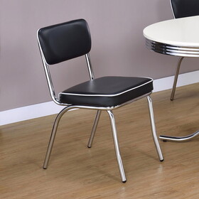 Farwest Black and Chrome Upholstered Side Chairs (Set of 2) B062P145561