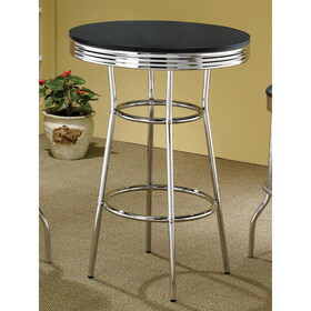Werner Black and Chrome Round Bar Table B062P145567