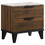 Christo Walnut Brown 2-drawer Faux Marble Top Nightstand B062P145577
