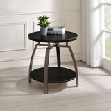 Andre Dark Grey and Black Nickel End Table B062P145578