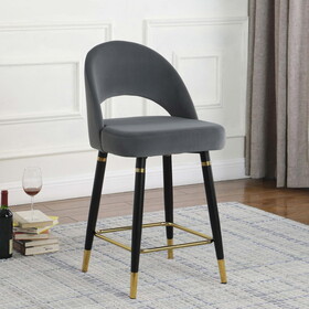 Sophie Grey and Black Open Back Counter Height Stools (Set of 2) B062P145580