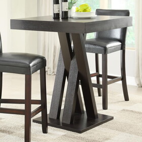 Camille Cappuccino Double x Base Square Bar Table B062P145581