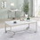Mia White Faux Marble and Satin Nickel Coffee Table B062P145583