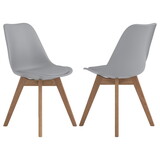 Cantana Grey and Natural Oak Padded Side Chairs (Set of 2) B062P145597