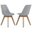 Cantana Grey and Natural Oak Padded Side Chairs (Set of 2) B062P145597