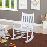 Evenly White Slat Back Youth Rocking Chair B062P145602