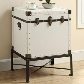 Dunst White and Bronze Washed Trunk Style Accent Cabinet B062P145605