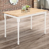 Charlaine Natural and White Dining Table B062P145608