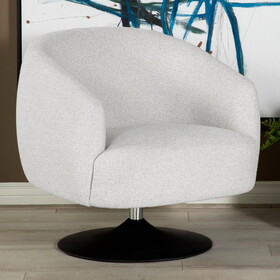 Casanova Beige and Matte Black Upholstered Swivel Accent Chair B062P145618
