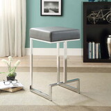 Farrier Grey and Chrome Upholstered Counter Height Stool B062P145623