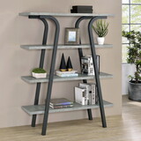 Indio Cement and Gunmetal 3-Shelf Rectangular Bookcase B062P145631