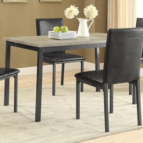 Nexus Grey and Black Rectangle Dining Table B062P145635
