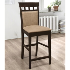 Denver Beige and Cappuccino Upholstered Counter Height Stools (Set of 2) B062P145642