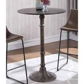 Beaumont Rustic Dark Russet and Antique Bronze Round Bar Table B062P145648