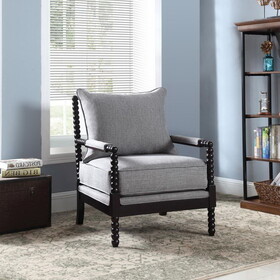Penelopina Grey and Black Removable Back Accent Chair B062P145653