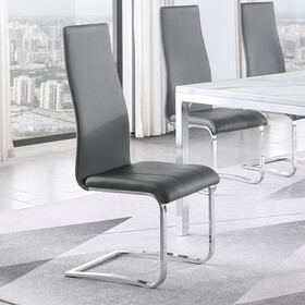Varela Grey and Chrome High Back Side Chairs (Set of 4) B062P145654